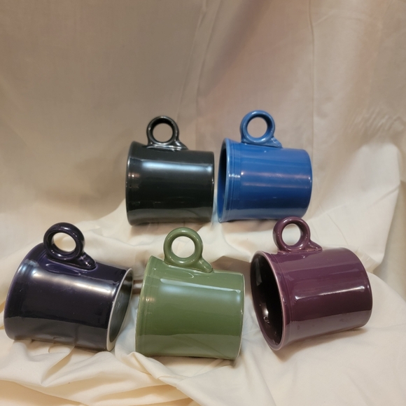 Lot of 5 Fiesta Ware Colorful Ceramic Mugs - Picture 7 of 7